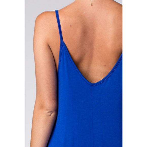 SALE! LAST ONE! Blue Spaghetti Strap Maxi Dress - Picture 3 of 3